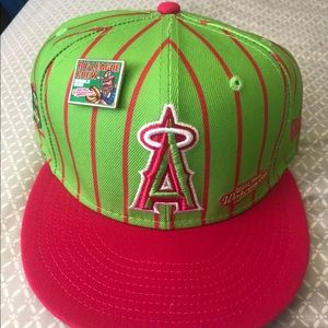 LA Angels New Era Pink/Green MLBxBLC Wild Pitch Watermelon 59FIFTY Fitted Hat